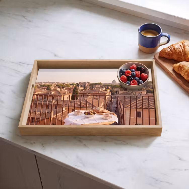 Dienblad - Eten - Ontbijt - Balkon - Stad - Zonsopgang — 4