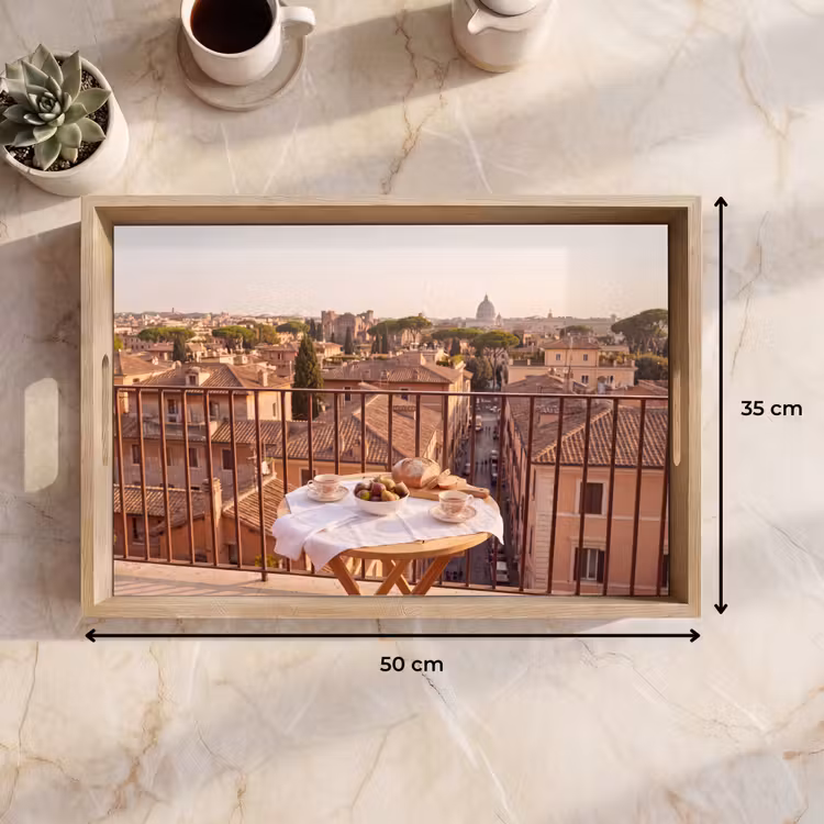 Dienblad - Eten - Ontbijt - Balkon - Stad - Zonsopgang — 9