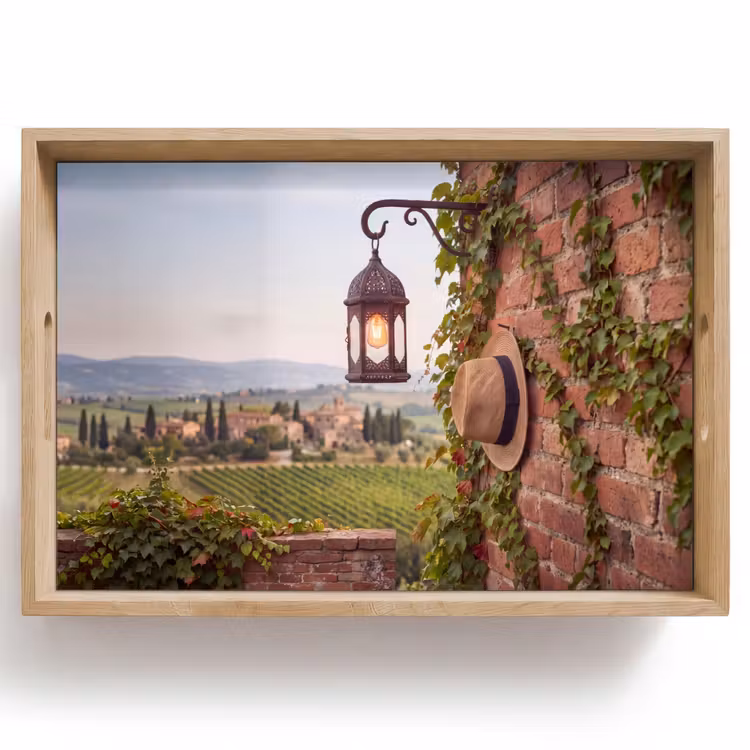 Dienblad - Lantaarn - Wijngaard - Landschap - Italiaans — 1