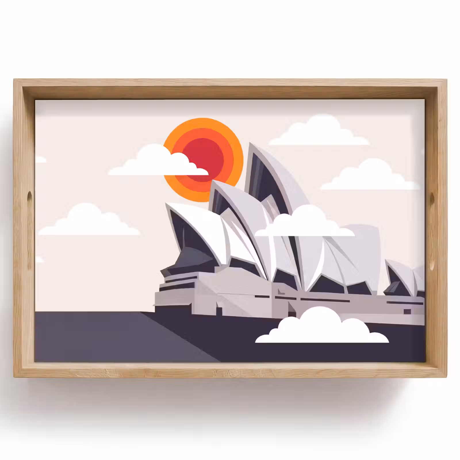Dienblad - Architectuur - Stadsgezicht - Modern - Grijs - Oranje — 1