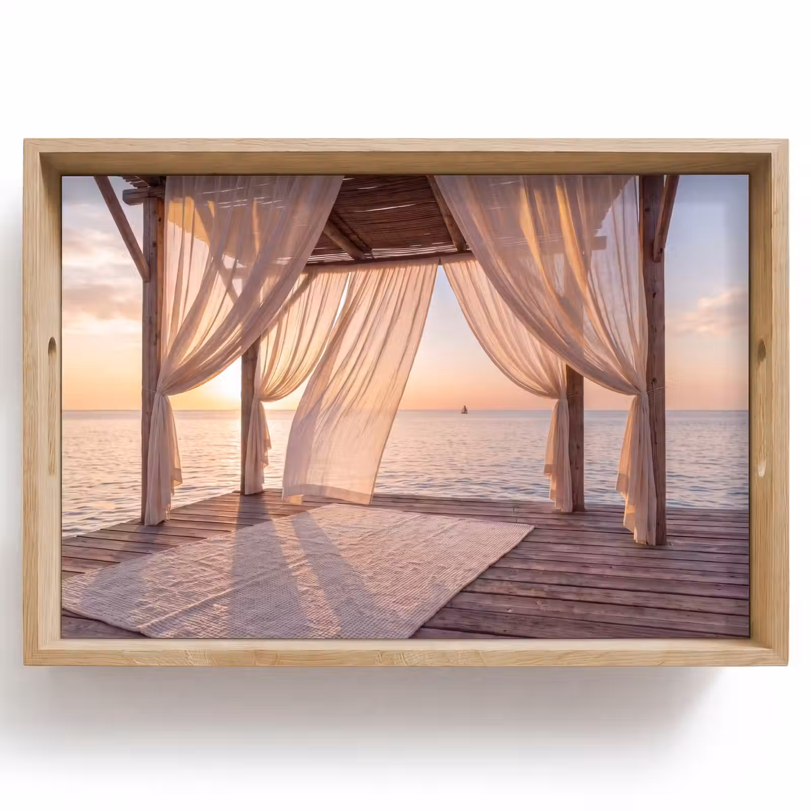 Dienblad - Overkapping - Zee - Zonsondergang - Vakantie - Rust — 1