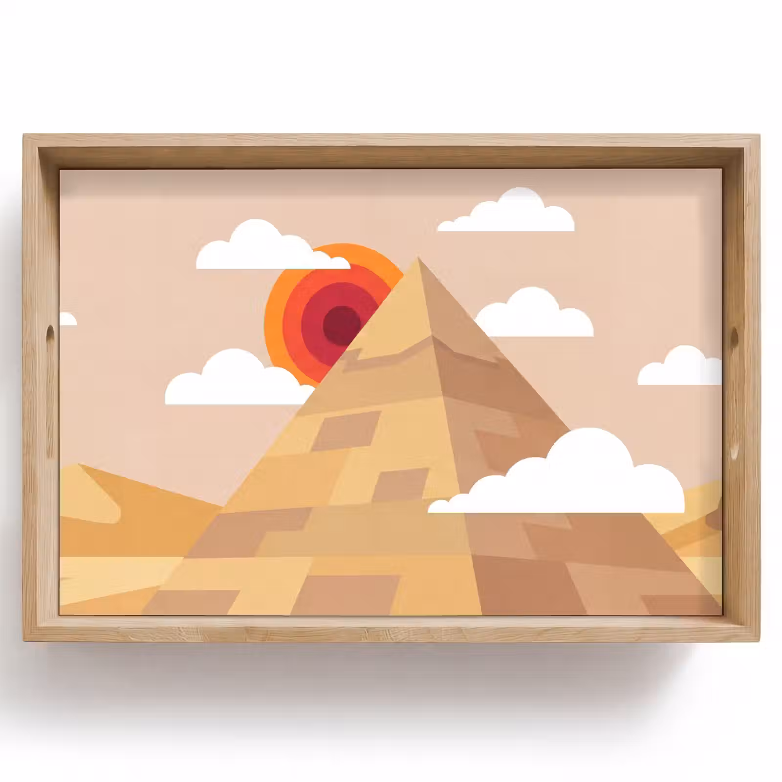 Dienblad - Piramide - Zon - Woestijn - Modern - Oranje — 1