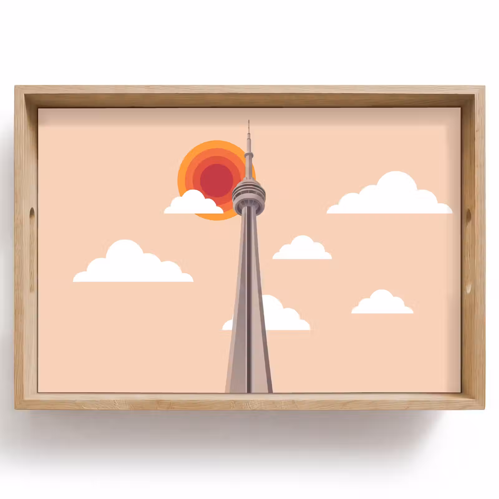 Dienblad - Stad - Gebouw - Architectuur - Retro - Oranje — 1