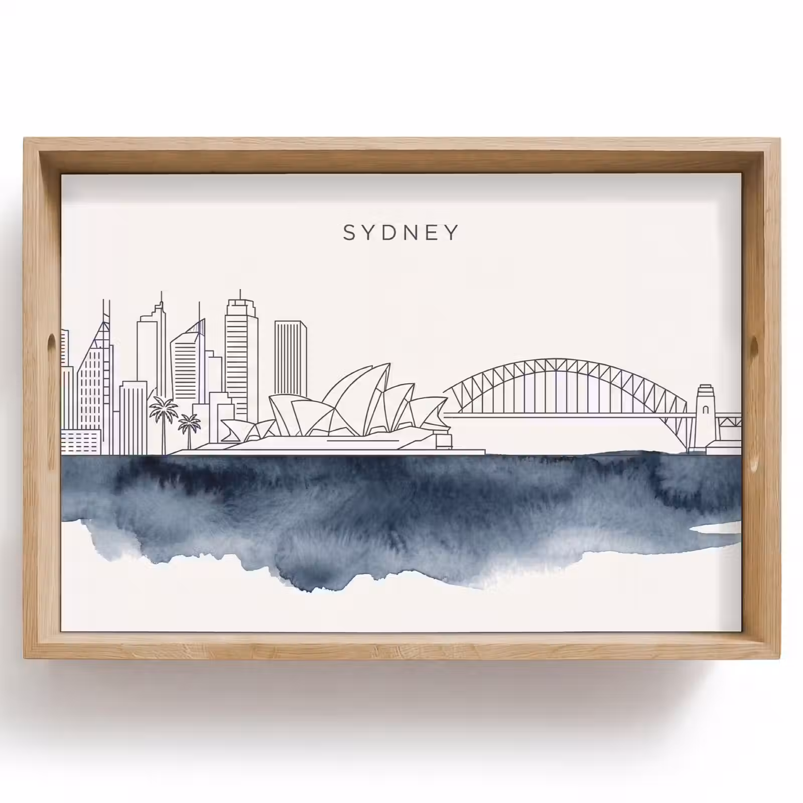 Dienblad - Stad - Skyline - Architectuur - Minimalistisch - Blauw — 1