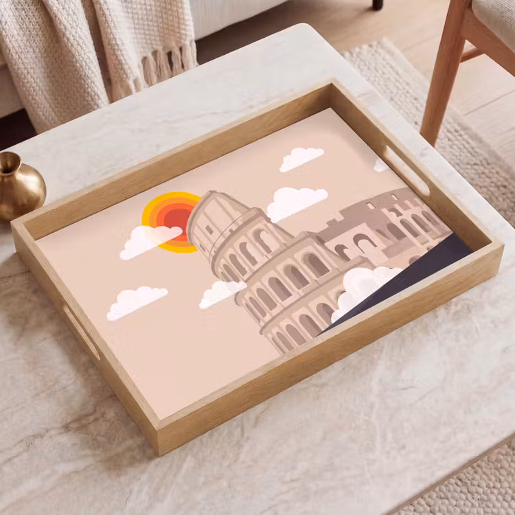 Dienblad - Colosseum - Zonsopgang - Rome - Architectuur - Beige — 2