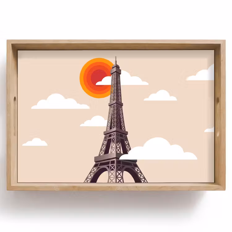 Dienblad - Eiffeltoren - Zon - Architectuur - Abstract - Beige — 1