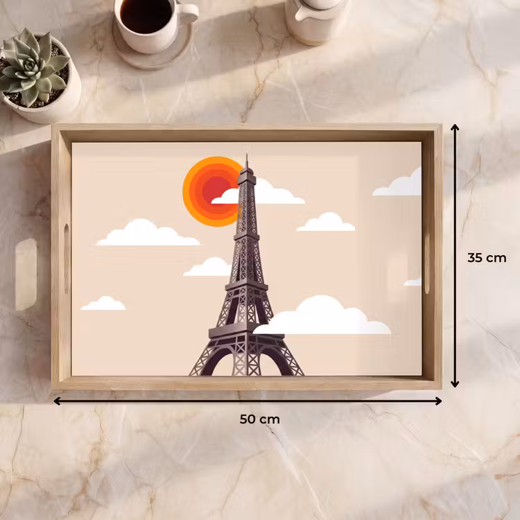 Dienblad - Eiffeltoren - Zon - Architectuur - Abstract - Beige — 9