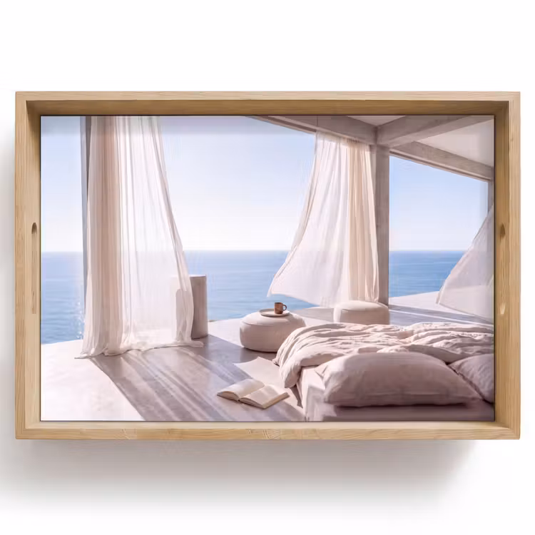Dienblad - Interieur - Zeezicht - Modern - Rust - Beige — 1