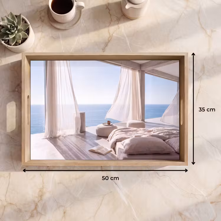 Dienblad - Interieur - Zeezicht - Modern - Rust - Beige — 9