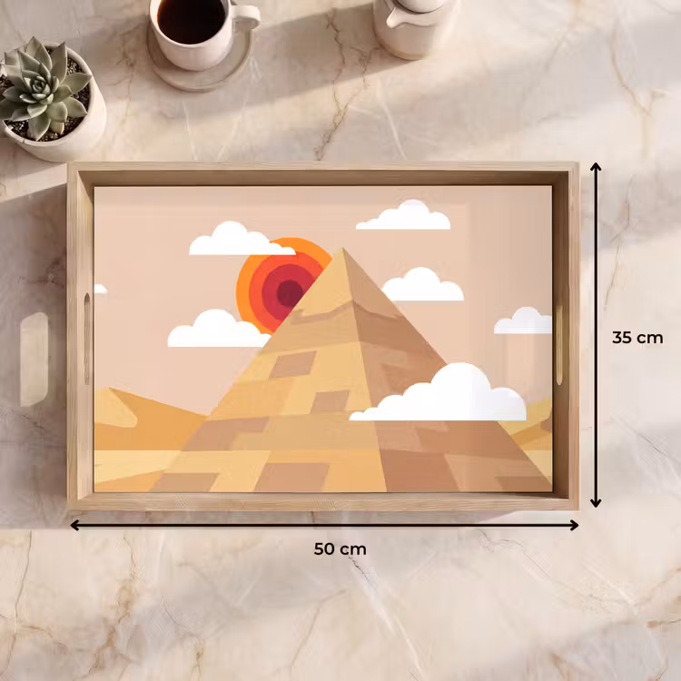 Dienblad - Piramide - Zon - Woestijn - Modern - Oranje — 9