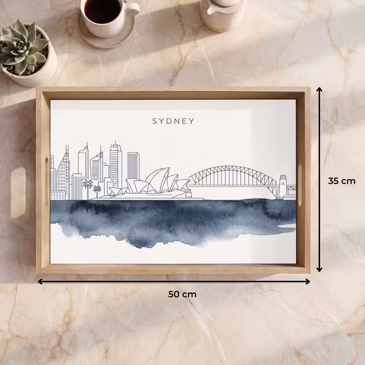 Dienblad - Stad - Skyline - Architectuur - Minimalistisch - Blauw — 9