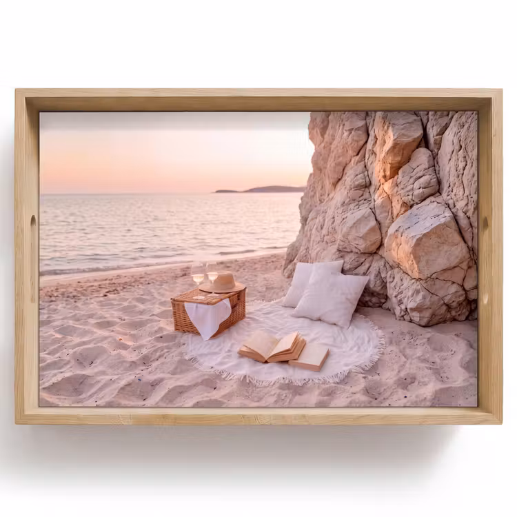 Dienblad - Strand - Picknick - Zonsondergang - Zomer - Natuur — 1
