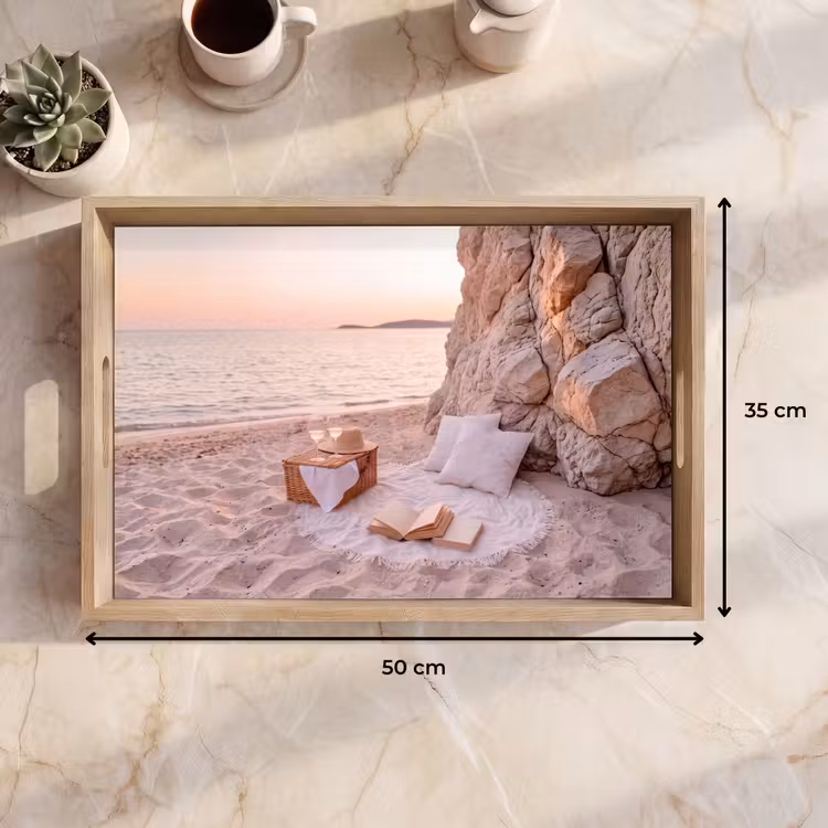 Dienblad - Strand - Picknick - Zonsondergang - Zomer - Natuur — 9