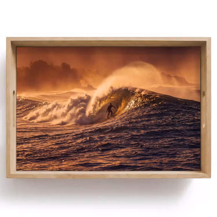 Dienblad - Surfer - Golf - Oceaan - Sport - Oranje — 1