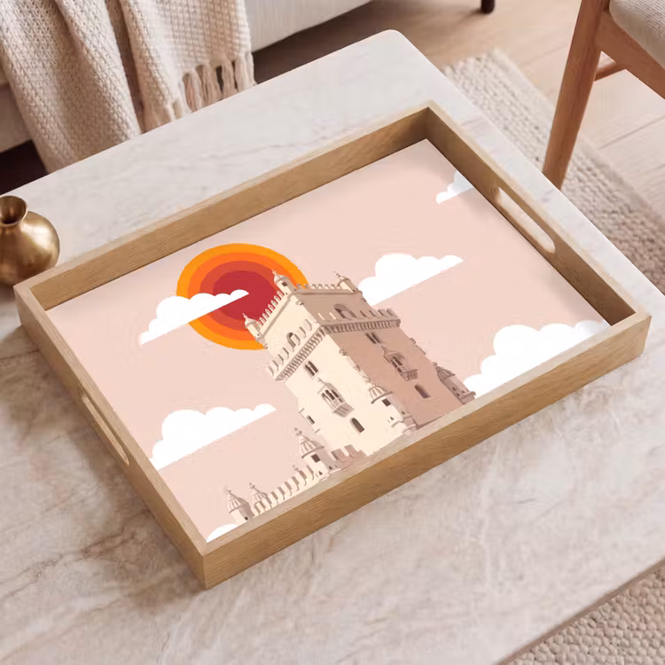 Dienblad - Toren - Rivier - Architectuur - Modern - Oranje — 2