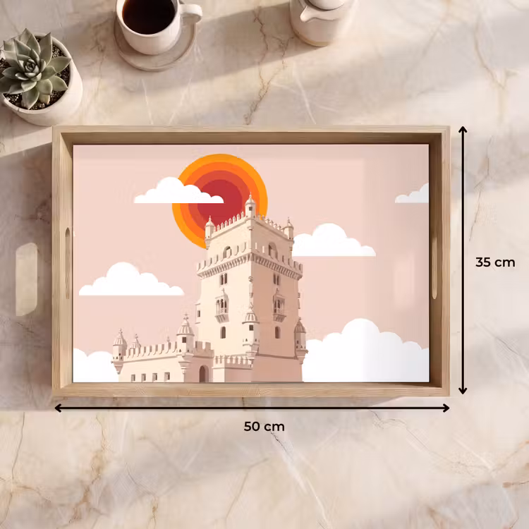 Dienblad - Toren - Rivier - Architectuur - Modern - Oranje — 9