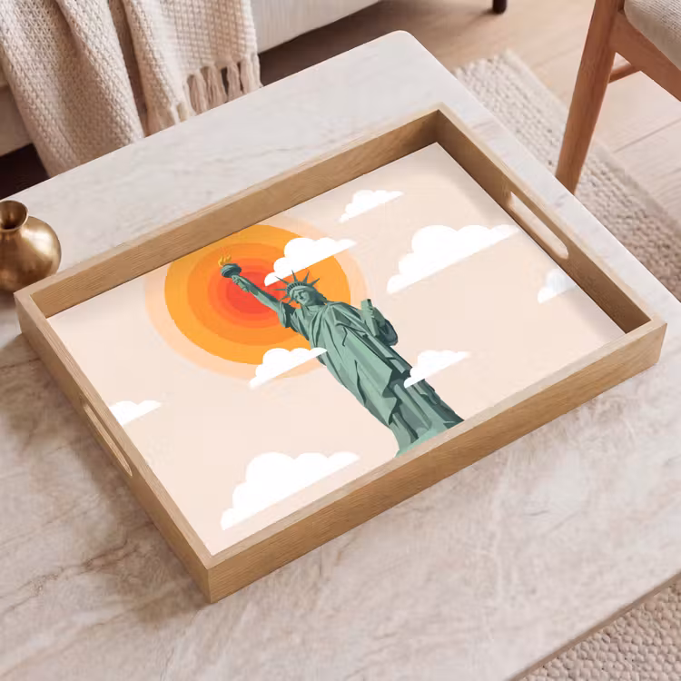 Dienblad - Vrijheidsbeeld - New York - Zon - Modern — 2