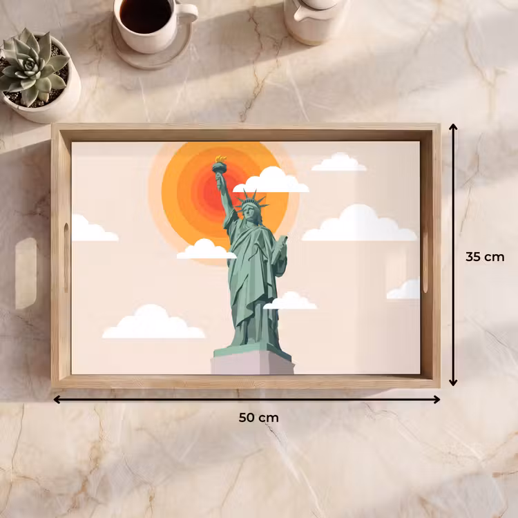 Dienblad - Vrijheidsbeeld - New York - Zon - Modern — 9