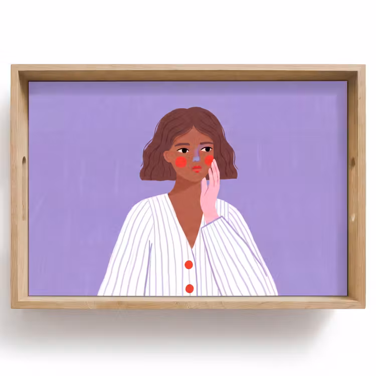 Dienblad - Vrouw - Gezicht - Mensen - Abstract - Kleurrijk — 1