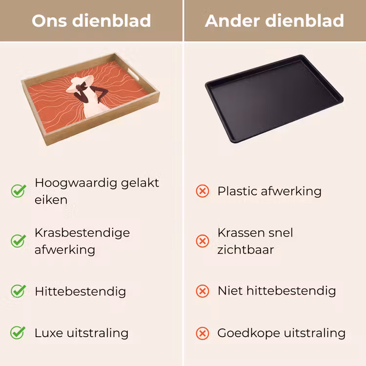 Dienblad - Vrouw - Hoed - Portret - Modern - Beige — 3