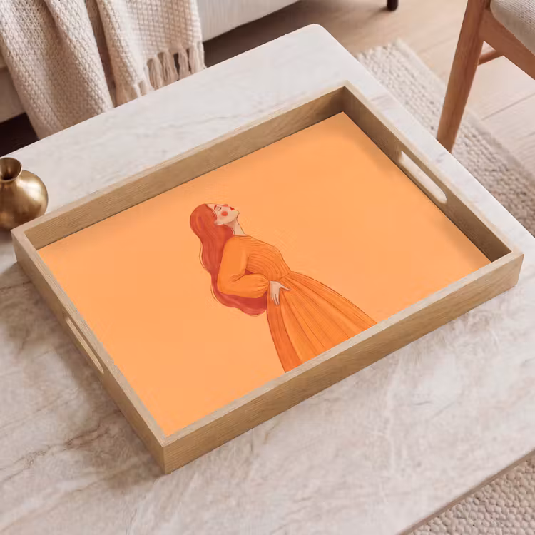 Dienblad - Vrouw - Profiel - Mensen - Modern - Oranje — 2