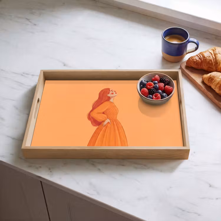 Dienblad - Vrouw - Profiel - Mensen - Modern - Oranje — 4