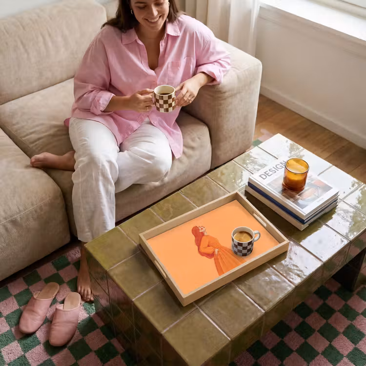Dienblad - Vrouw - Profiel - Mensen - Modern - Oranje — 6