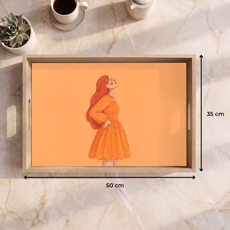 Dienblad - Vrouw - Profiel - Mensen - Modern - Oranje — 9