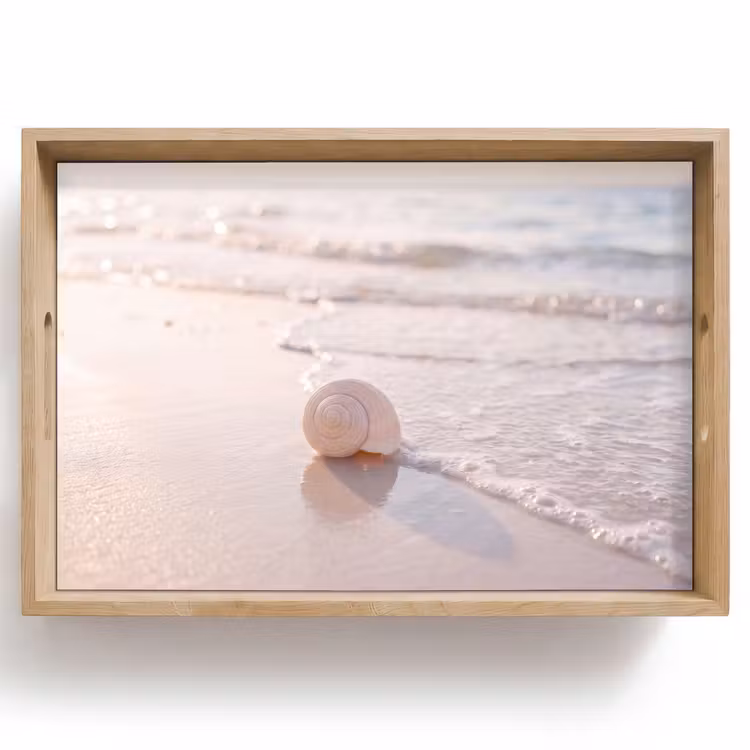 Dienblad - Zeeschelp - Strand - Zee - Natuur - Beige — 1