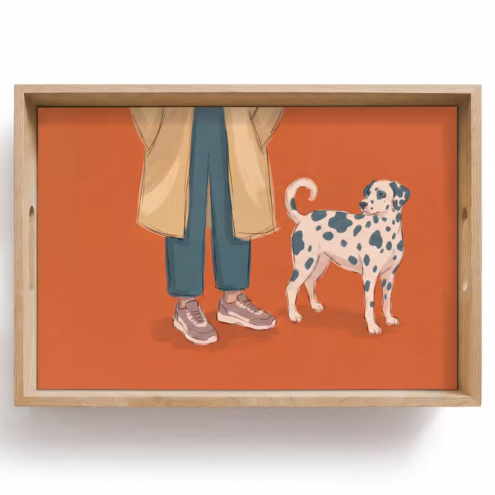 Dienblad - Persoon - Hond - Dieren - Illustratie - Modern — 1