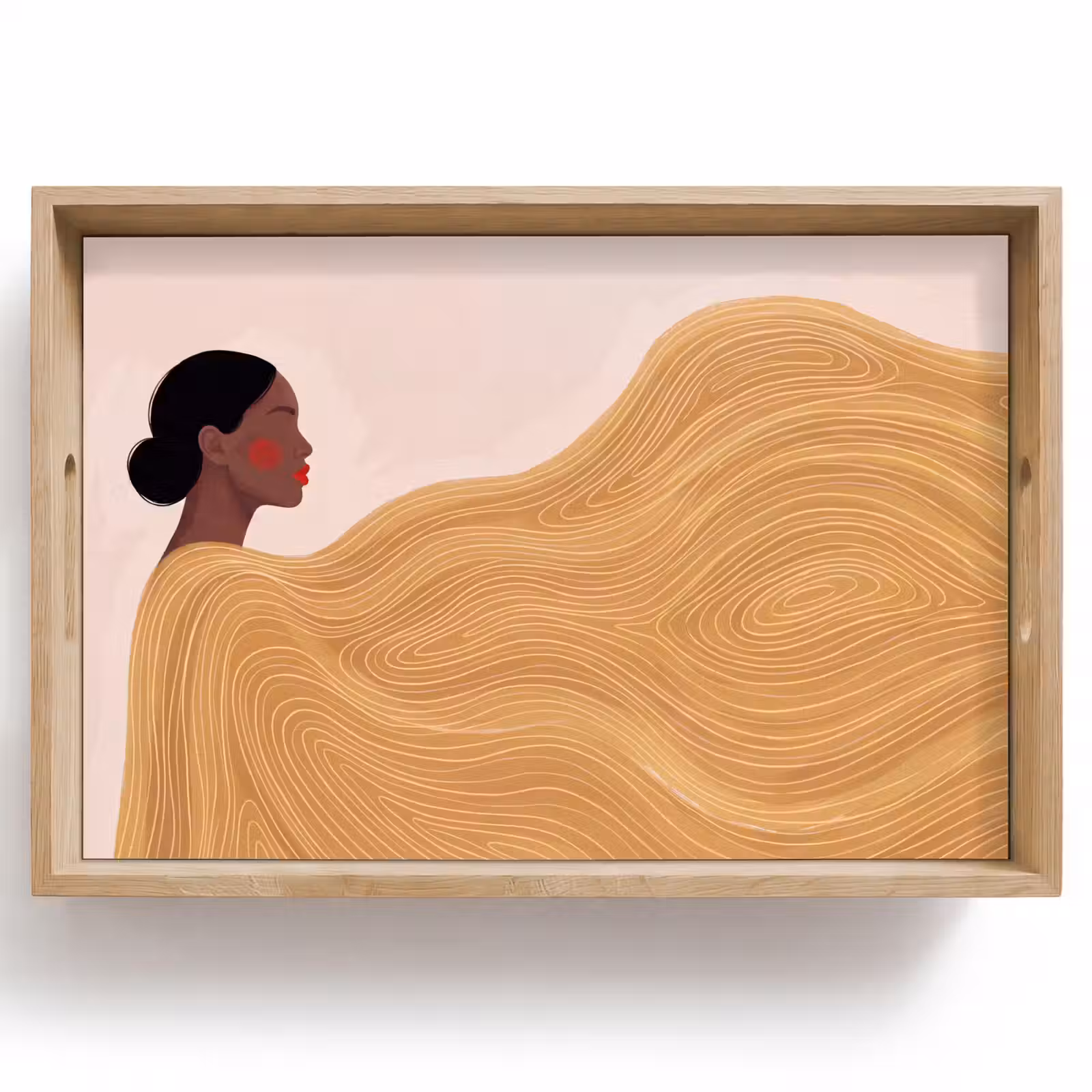 Dienblad - Vrouw - Profiel - Modern - Abstract - Kunst — 1