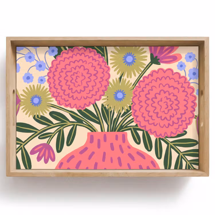 Dienblad - Bloemen - Boeket - Natuur - Abstract - Roze — 1