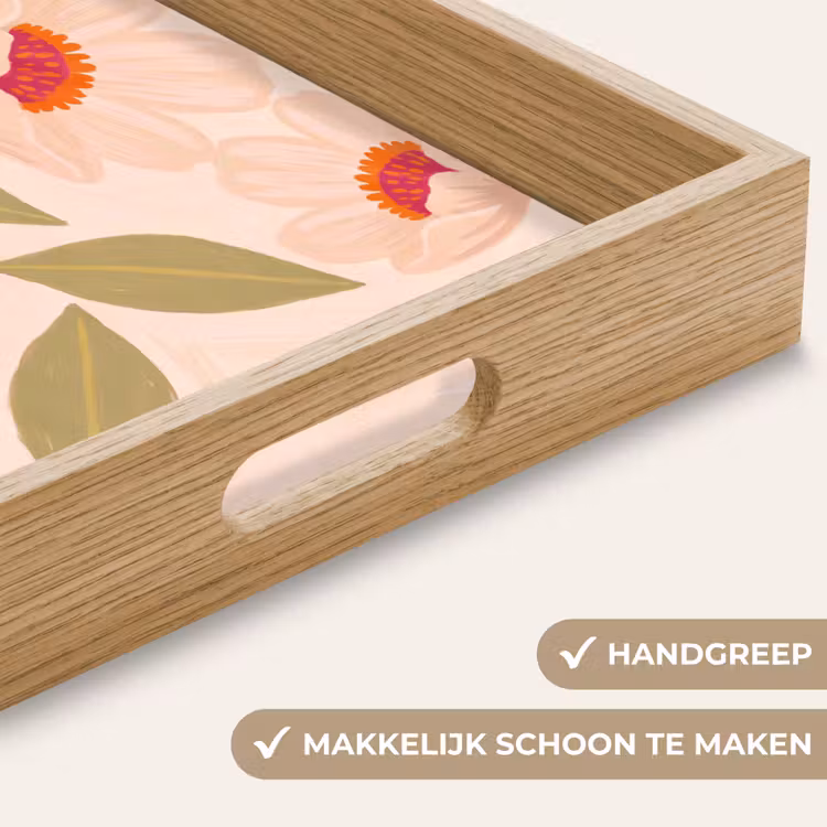 Dienblad - Bloemen - Vaas - Abstract - Paars - Oranje — 5