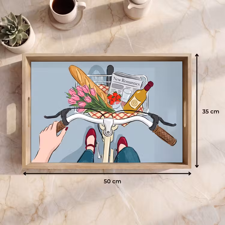 Dienblad - Fiets - Picknick - Zomer - Illustratie — 9