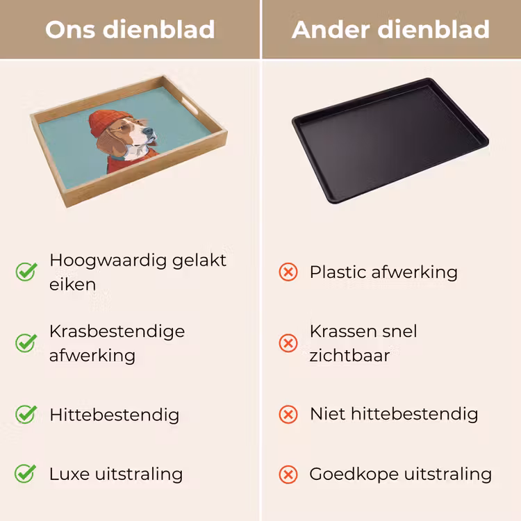 Dienblad - Hond - Beanie - Zonnebril - Dieren - Modern — 3