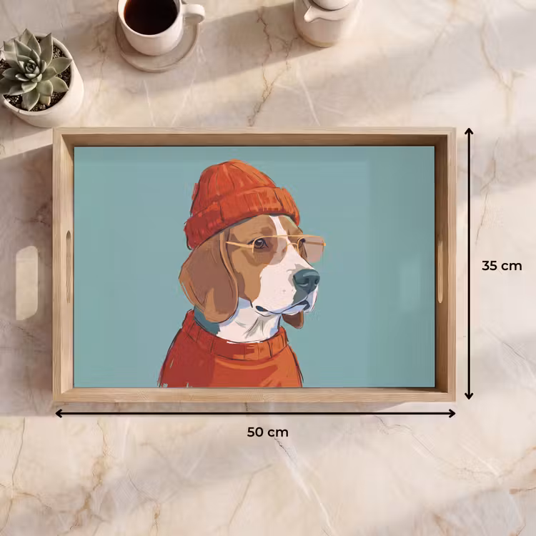 Dienblad - Hond - Beanie - Zonnebril - Dieren - Modern — 9