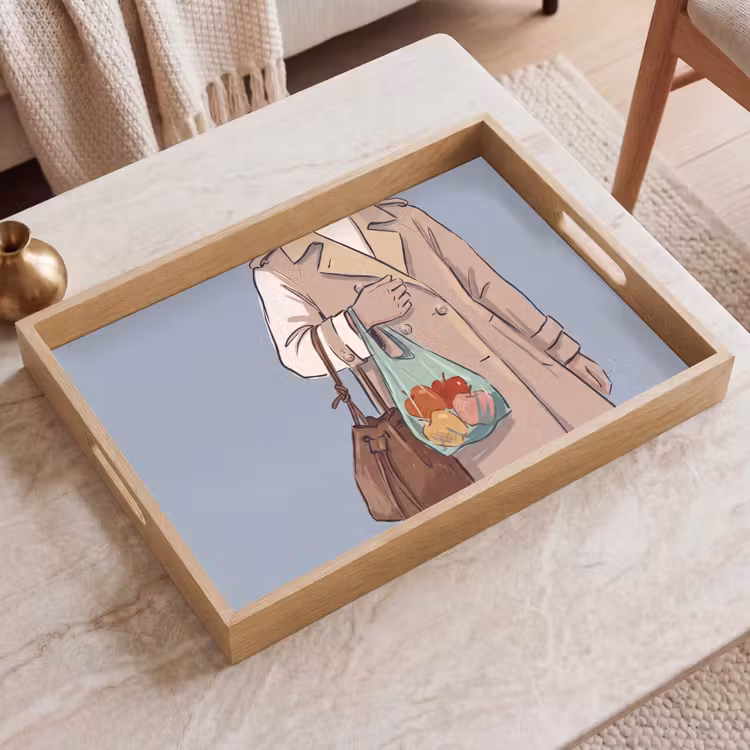 Dienblad - Mensen - Boodschappen - Stadsleven - Modern - Kleurrijk — 2