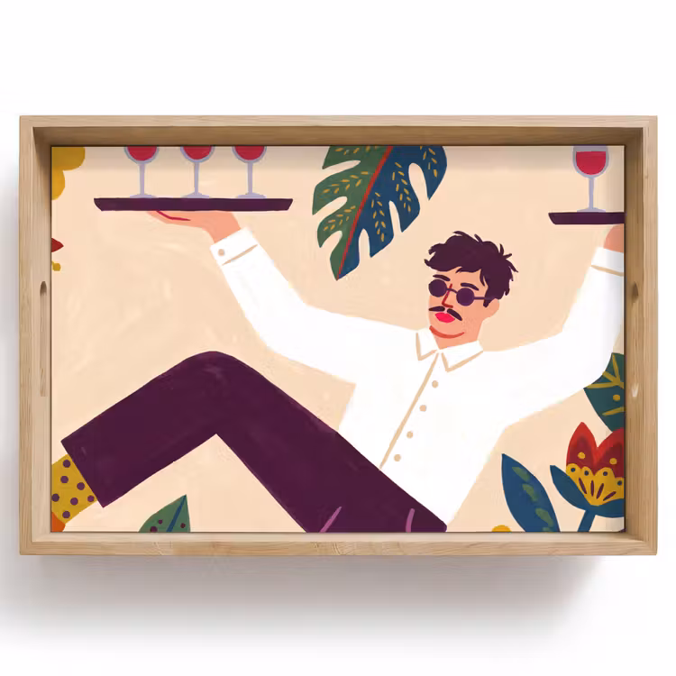 Dienblad - Mensen - Dienblad - Eten - Modern - Kleurrijk — 1