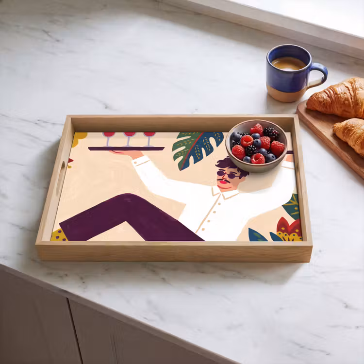 Dienblad - Mensen - Dienblad - Eten - Modern - Kleurrijk — 4