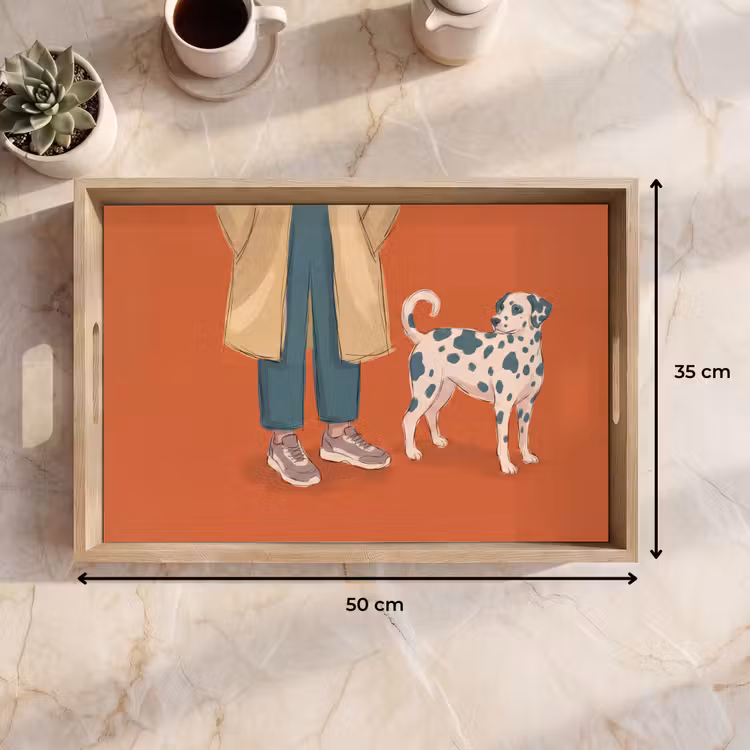 Dienblad - Persoon - Hond - Dieren - Illustratie - Modern — 9