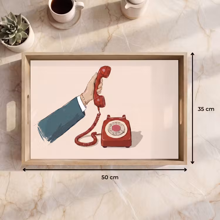 Dienblad - Telefoon - Hand - Vintage - Communicatie - Rood — 9