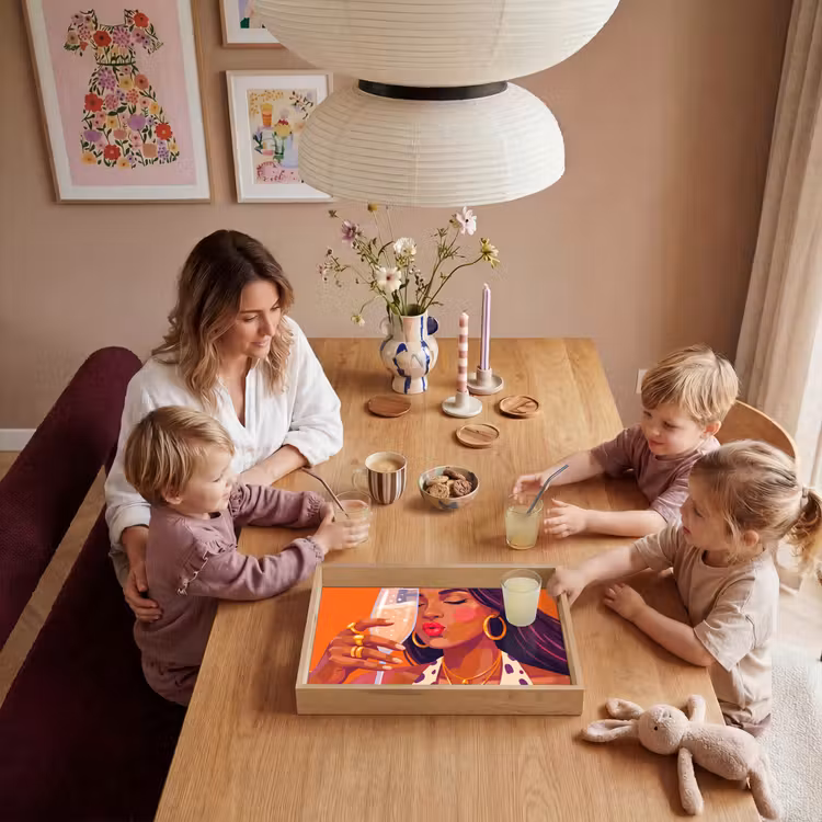 Dienblad - Vrouw - Champagne - Feest - Modern - Oranje — 7