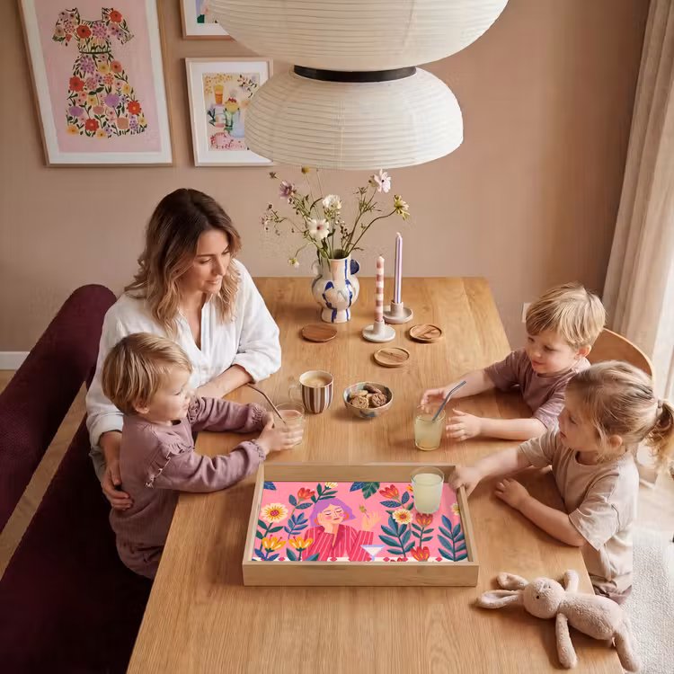 Dienblad - Vrouw - Cocktail - Bloemen - Modern - Roze — 7