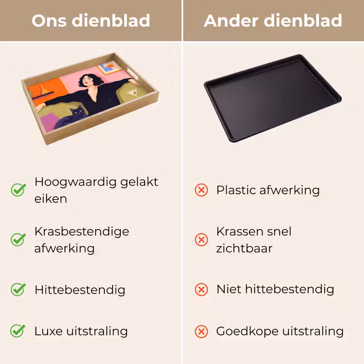 Dienblad - Vrouw - Kat - Interieur - Modern - Kleurrijk — 3