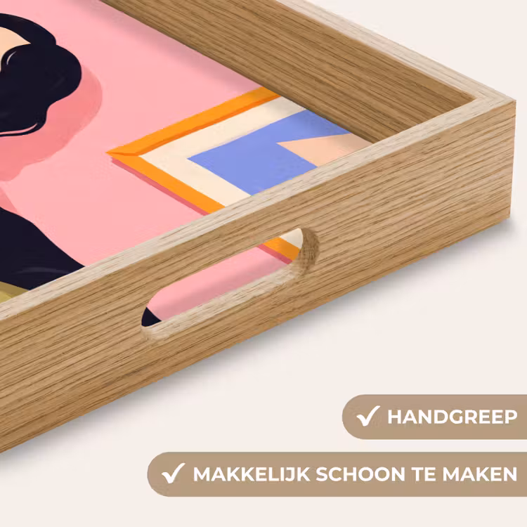 Dienblad - Vrouw - Kat - Interieur - Modern - Kleurrijk — 5