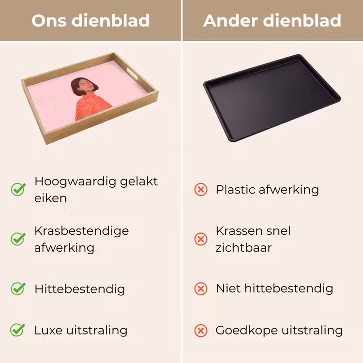 Dienblad - Vrouw - Portret - Modern - Kunst - Roze — 3