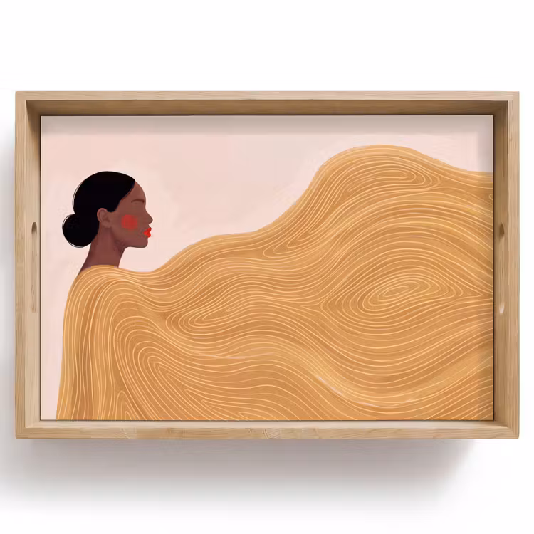 Dienblad - Vrouw - Profiel - Modern - Abstract - Kunst — 1