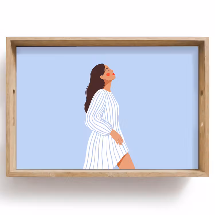 Dienblad - Vrouw - Profiel - Rust - Modern - Illustratie — 1