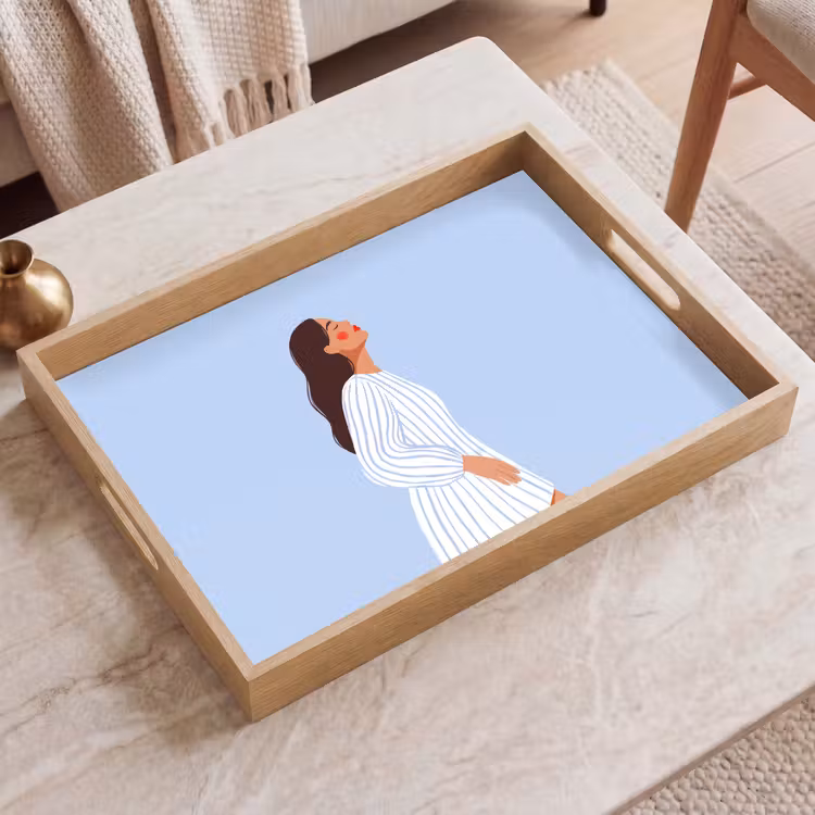 Dienblad - Vrouw - Profiel - Rust - Modern - Illustratie — 2
