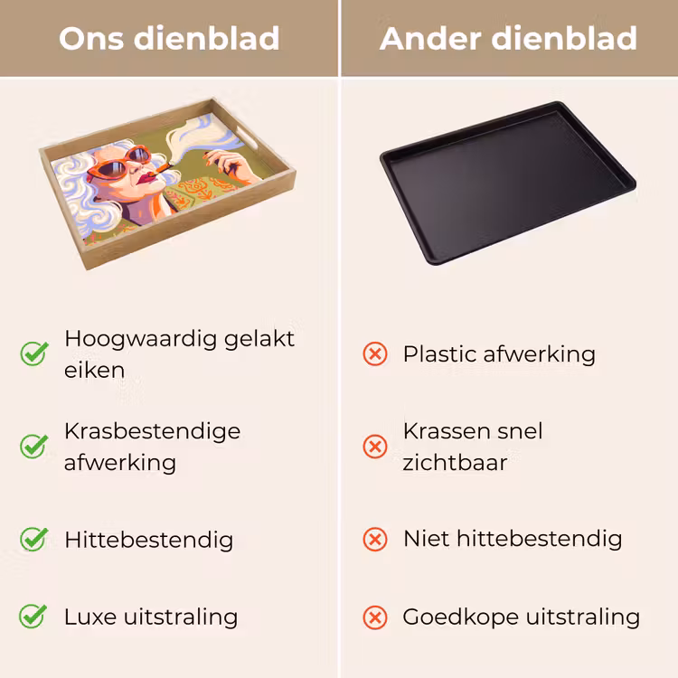 Dienblad - Vrouw - Zonnebril - Portret - Modern - Kleurrijk — 3